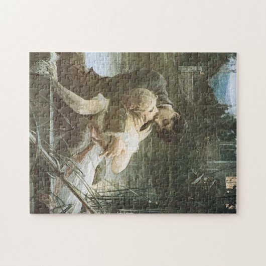 Junge Paare in Liebe (Liebe Embrace mit Kissses) Puzzle (Horizontal)