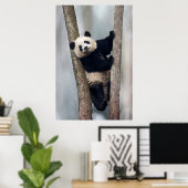 Junge Panda klettert auf einen Baum, China Poster (Heimbüro)