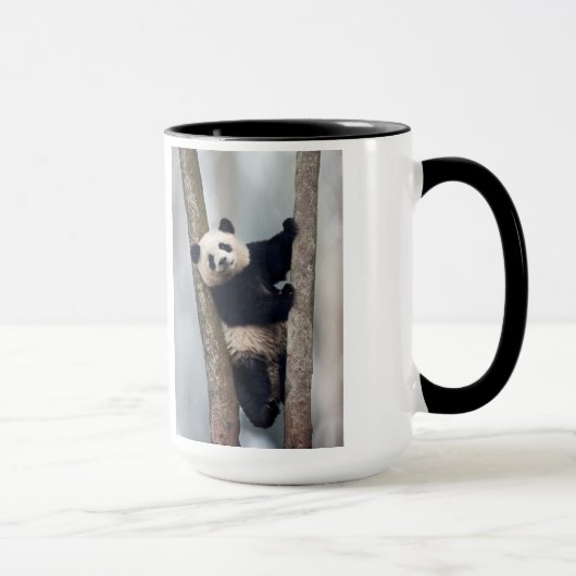 Junge Panda klettert auf einen Baum, China Tasse (Rechts)