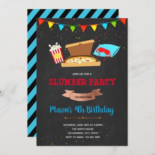 Junge Party Einladung (Vorne/Hinten)