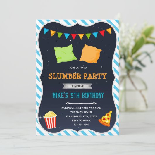 Junge Party Einladung (Stehend Vorderseite)