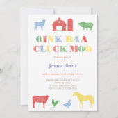 Junge Party lädt, Streichelzoo Party, Farm einlädt Einladung (Vorderseite)