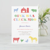 Junge Party lädt, Streichelzoo Party, Farm einlädt Einladung (Stehend Vorderseite)