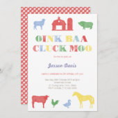 Junge Party lädt, Streichelzoo Party, Farm einlädt Einladung (Vorne/Hinten)