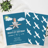 Junge Pilot, Flugzeug & Cloud, Foto zum ersten Geb Einladung