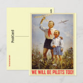 Junge Piloten Postkarte (Vorne/Hinten)