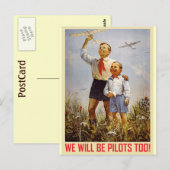 Junge Piloten Postkarte (Vorne/Hinten)