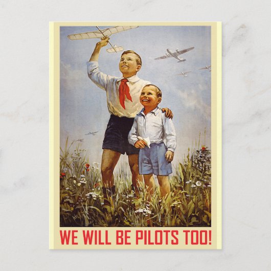 Junge Piloten Postkarte (Vorderseite)