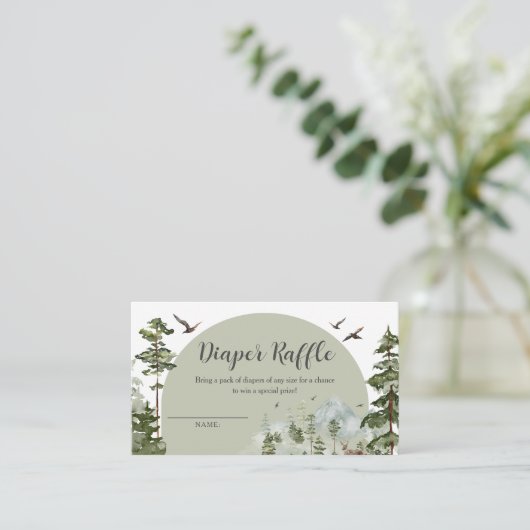 Junge Pine Tree Forest Kinderdusche Windelwanne Begleitkarte (Stehend Vorderseite)