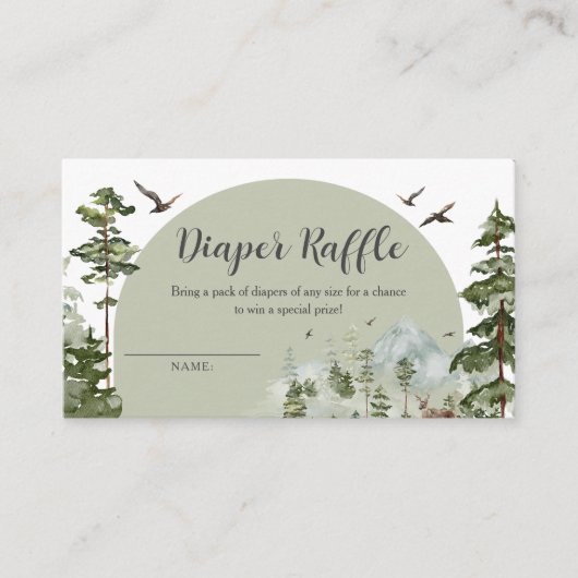 Junge Pine Tree Forest Kinderdusche Windelwanne Begleitkarte (Vorderseite)