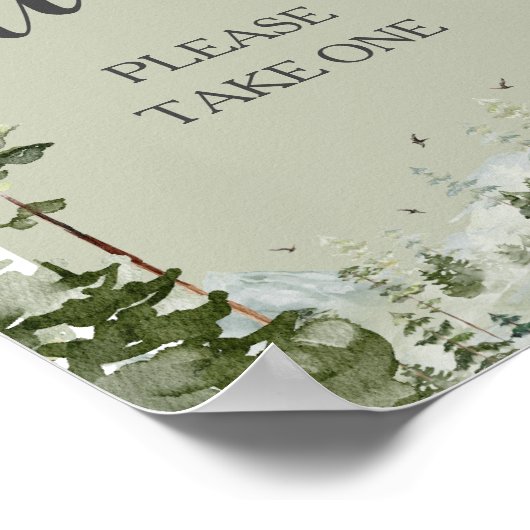 Junge Pine Tree Forest Mountain Babydusche Favorit Poster (Ecke)