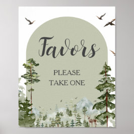 Junge Pine Tree Forest Mountain Babydusche Favorit Poster