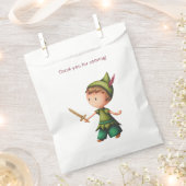 Junge Piraten mit Holzschwert spielen Danke Geschenktütchen (Ausgeschnitten)