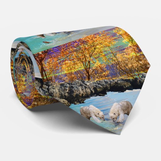 Junge Polarbären fischen, Neck Tie Krawatte (Gerollt)