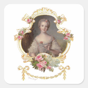Junge Prinzessin Louise Marie von Frankreich Stick Quadratischer Aufkleber