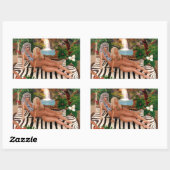 JUNGE QUEENS CATFIGHT RECHTECKIGER AUFKLEBER (Blatt)