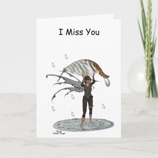 Junge Rain Fairy mit geklappter Leaf-Grußkarte Karte (Vorderseite)