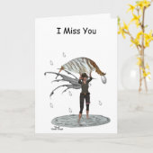 Junge Rain Fairy mit geklappter Leaf-Grußkarte Karte (Gelbe Blume)