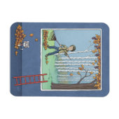 Junge Raster Blätter Magnet (Horizontal)