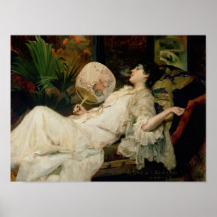 Junge rauchende Frau, 1894 Poster