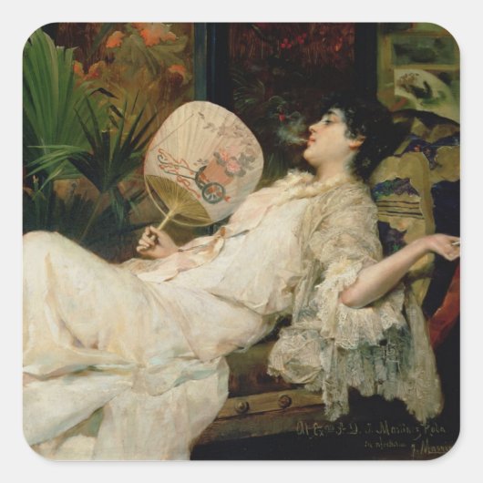 Junge Raucherinnen, 1894 Quadratischer Aufkleber (Vorderseite)