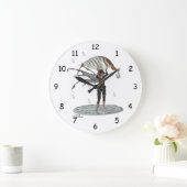 Junge Regen mit leerer Wall-Uhr Große Wanduhr (Zuhause)