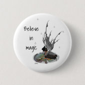 Junge Regenhaare mit Frosch-Button-Taste Button (Vorderseite)