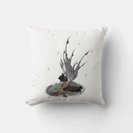 Junge Regenhaare mit Froschwirbelkissen Kissen