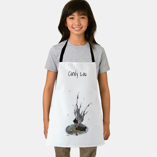 Junge Regenmädchen mit Froschkinder-Schürze Schürze (Insitu)