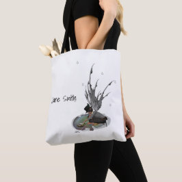 Junge Regenmädchen mit Totenbeutel Tasche