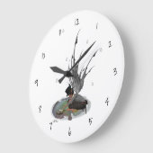 Junge Regenmantel mit Froschsäulenhalle Große Wanduhr (Winkel)