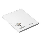 Junge Regenmantel mit leerem Notepad Notizblock (angewinkelt)