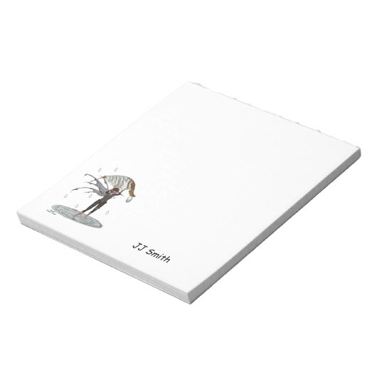 Junge Regenmantel mit leerem Notepad Notizblock (Rotiert)