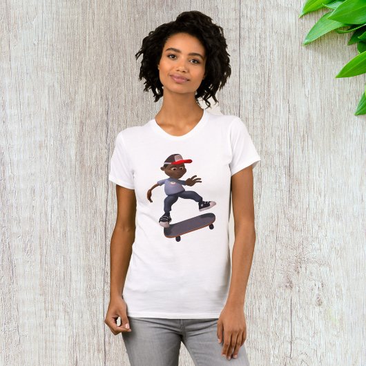 Junge Reiten auf einem Skateboard Frauen T - Shirt