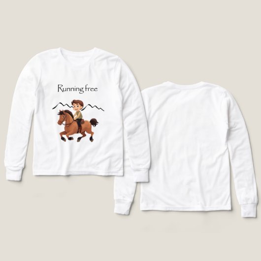 Junge reiten ein Pferd (Design Vorderseite & Rückseite)