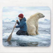 Junge rettet einen Eisbären Mousepad (Vorne)