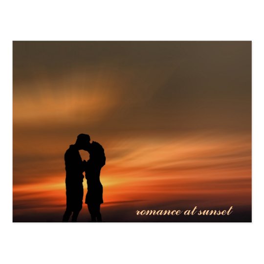 Junge Romantische Paare Am Sonnenuntergang Postkarte Zazzle De