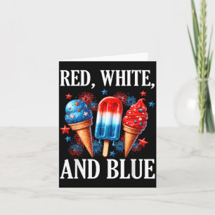 Junge Rot Weiß Blau Amerikanische Flagge 4. Juli E Karte
