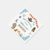 Junge Rounded First Rodeo 1. Party Geburtstag Serviette (Ecke)