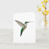 Junge Ruby-throated Hummingbird Karte (Gelbe Blume)