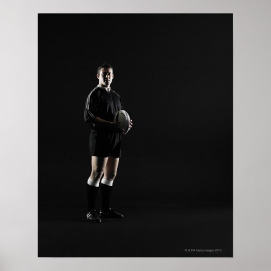 Junge Rugby-Ball, Portrait Poster (Vorne)