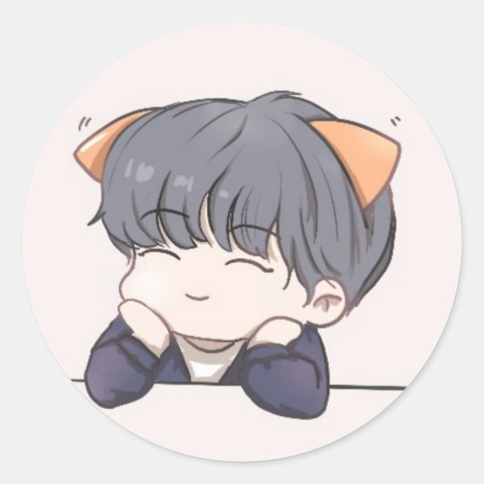 Junge Runder Aufkleber (Vorderseite)