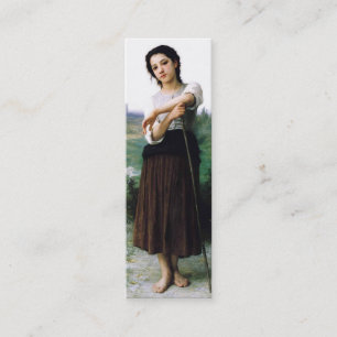 Junge Schäferin Lesezeichen von William Bouguereau Mini Visitenkarte