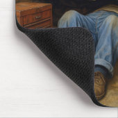 Junge schauen Vater arbeiten auf 1955 Chevy Mousepad (Ecke)