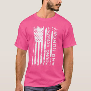Junge, schlampige Hunger 4. Juli Patriotische Amer T-Shirt
