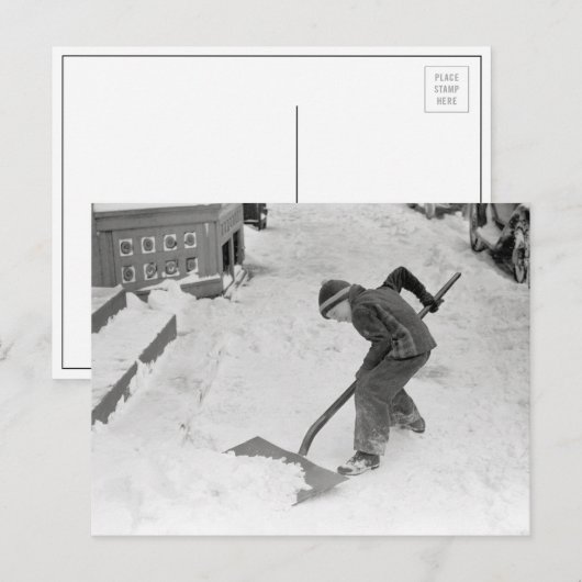 Junge Schneeschuh, 1940 Postkarte (Vorne/Hinten)