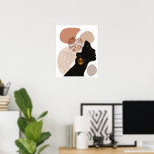 Junge schöne afrikanische Amerikanerin Poster (Heimbüro)