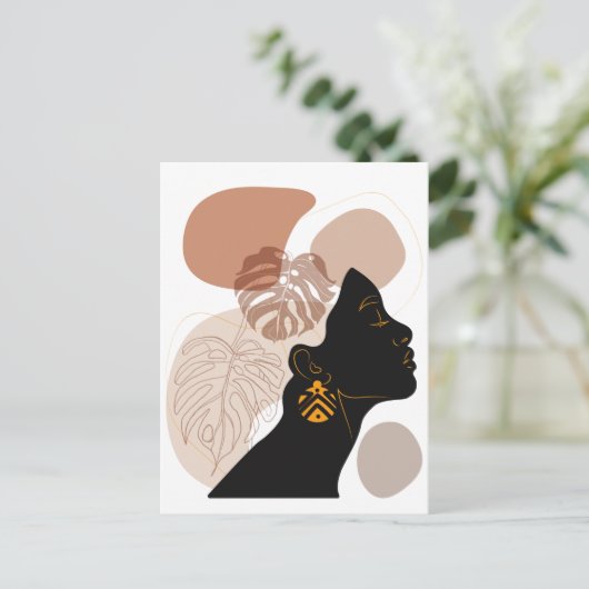 Junge schöne afrikanische Amerikanerin Postkarte (Stehend Vorderseite)