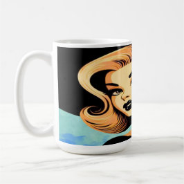 Junge schöne Hexe umgeben von blauem Rauch Kaffeetasse