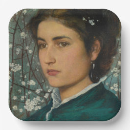 Junge Schönheit (elegante Frau) (weibliches Portra Pappteller